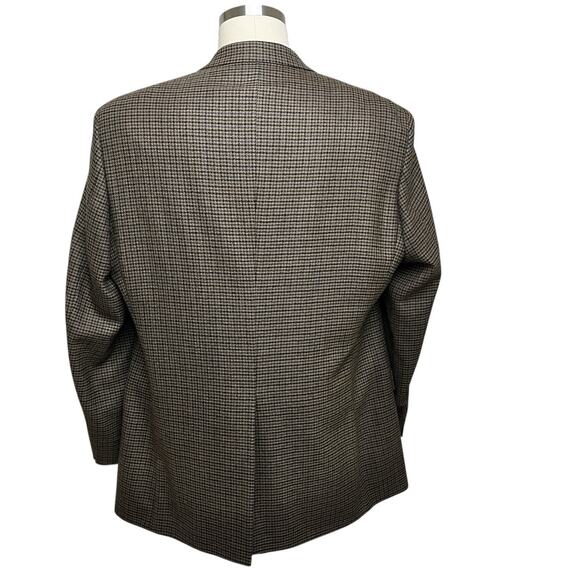 Oak Creek Lambswool Blazer Mens 46L Brown Houndstooth Checked Dillards Vintage - Picture 4 of 16